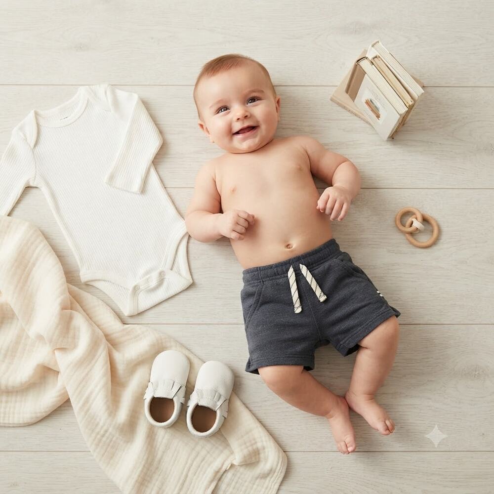 Splendid Baby Boys Knit Shorts Drawstring Dark Navy Blue Black 3-6 Months NWT